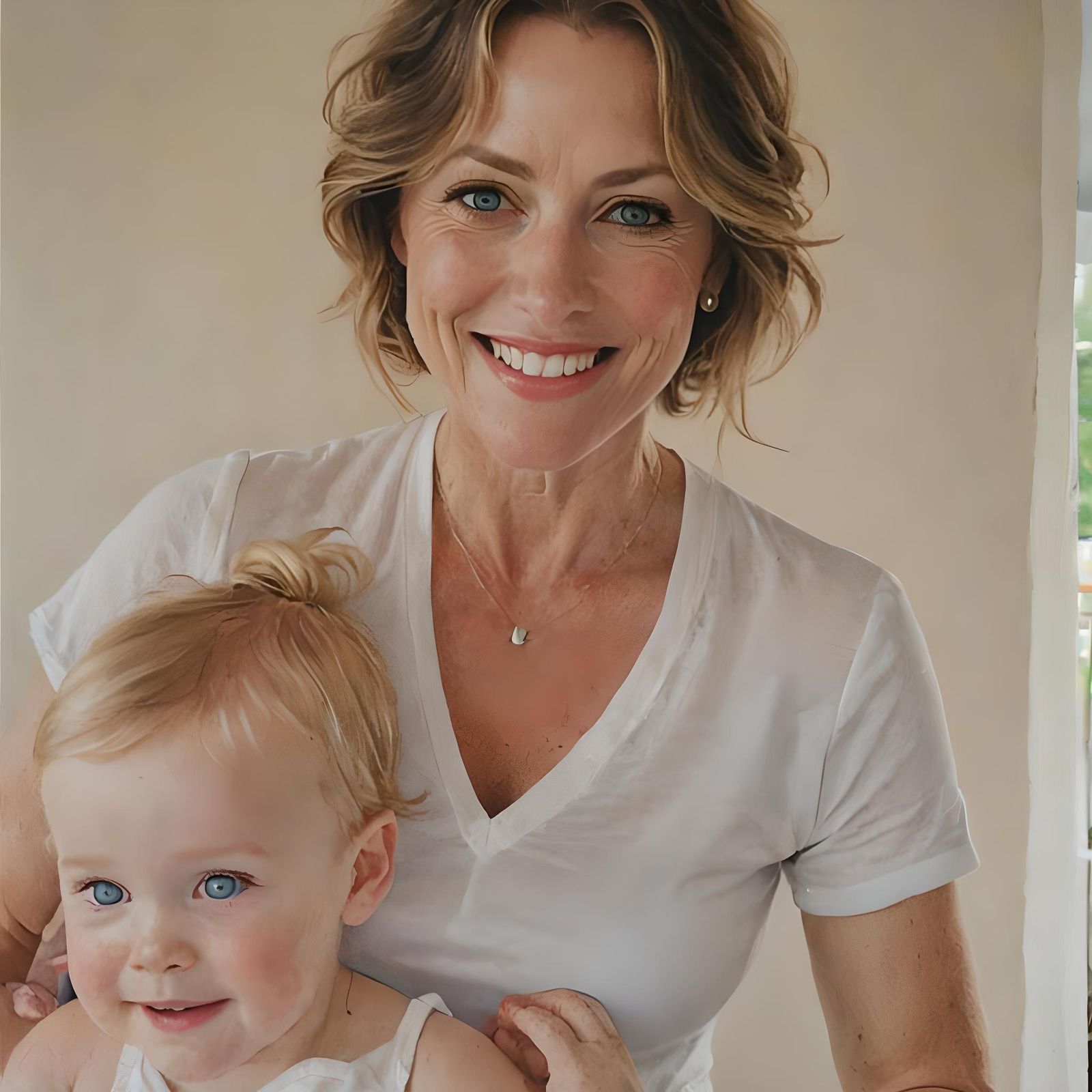 Mother and Child Portrait with Affectionate Gaze