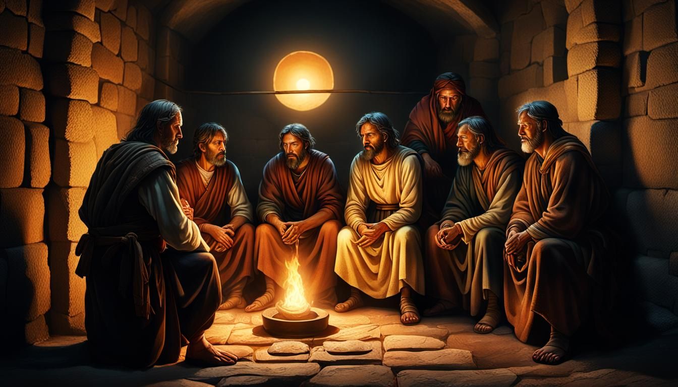 Biblical Captives in an Ancient Cell, Ultra-Realistic 8K