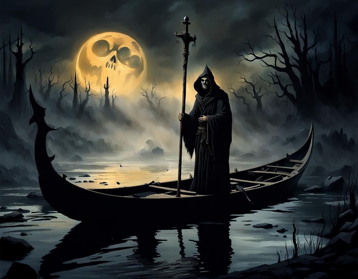 Charon Ferries Souls on the River Styx