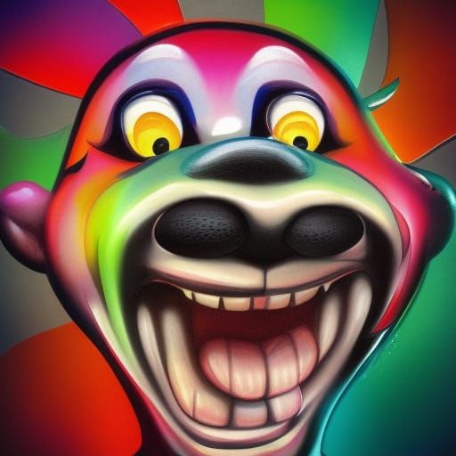 Cartoon Dog Portrait in Comic Book Style