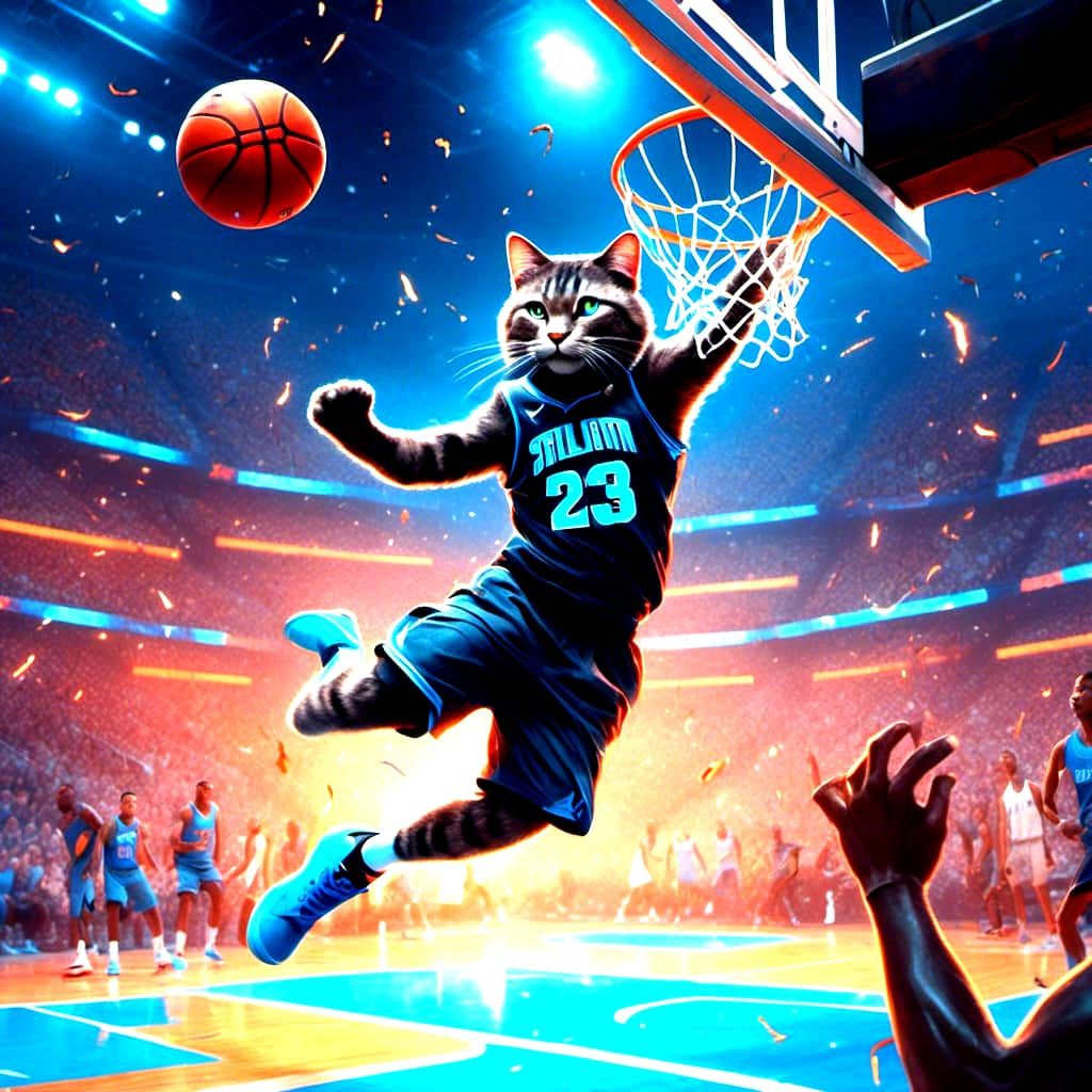 Air Jordan Cat Basketball Art