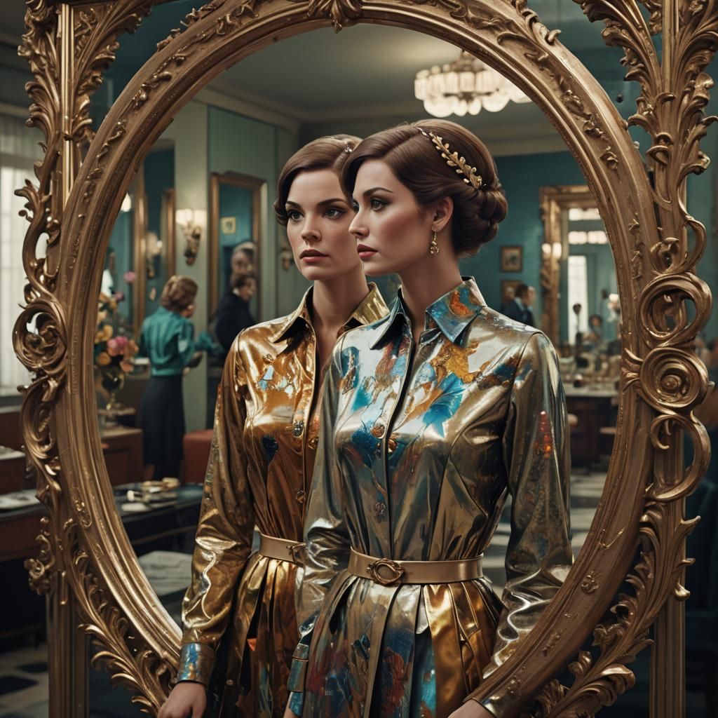 Modern Woman, 60s Style, Reflects 1700s Lady