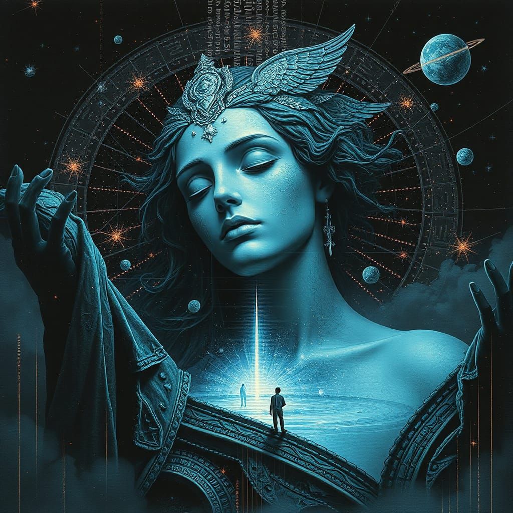 Surreal Glitch Art: Maximalist Constellation