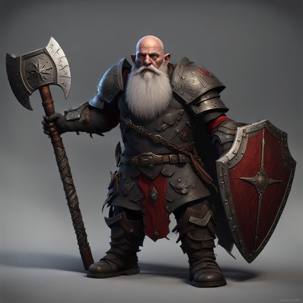 Detailed Duergar Dwarf Warrior in Deep Mine