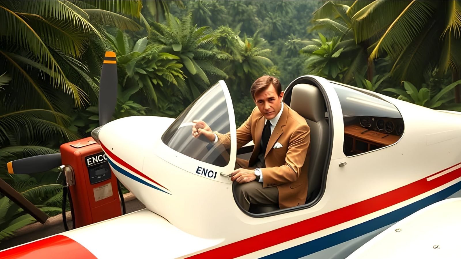 Surreal Spy Plane Reveals Jungle Secrets in Cyberpunk Style