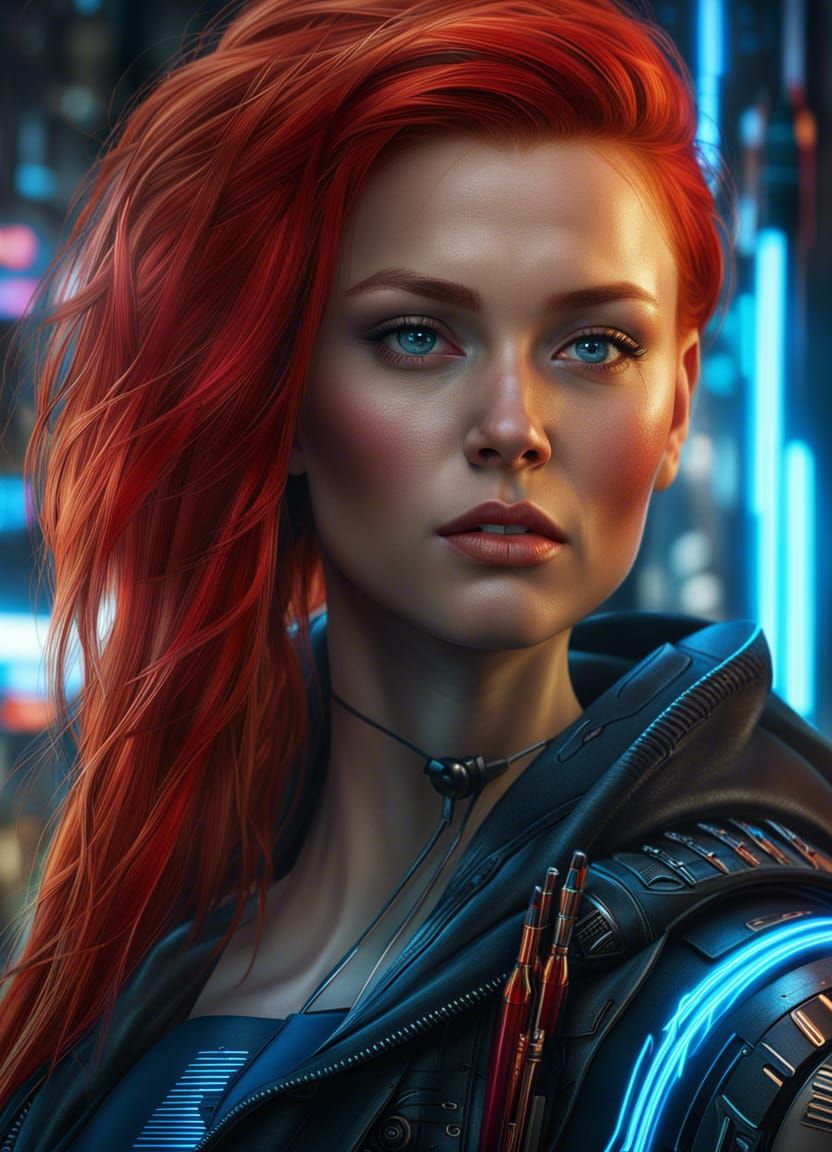 Cyberpunk Scottish Beauty: Ultra Detailed Digital Painting