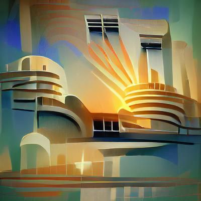 Art Deco Sunrise Illustration