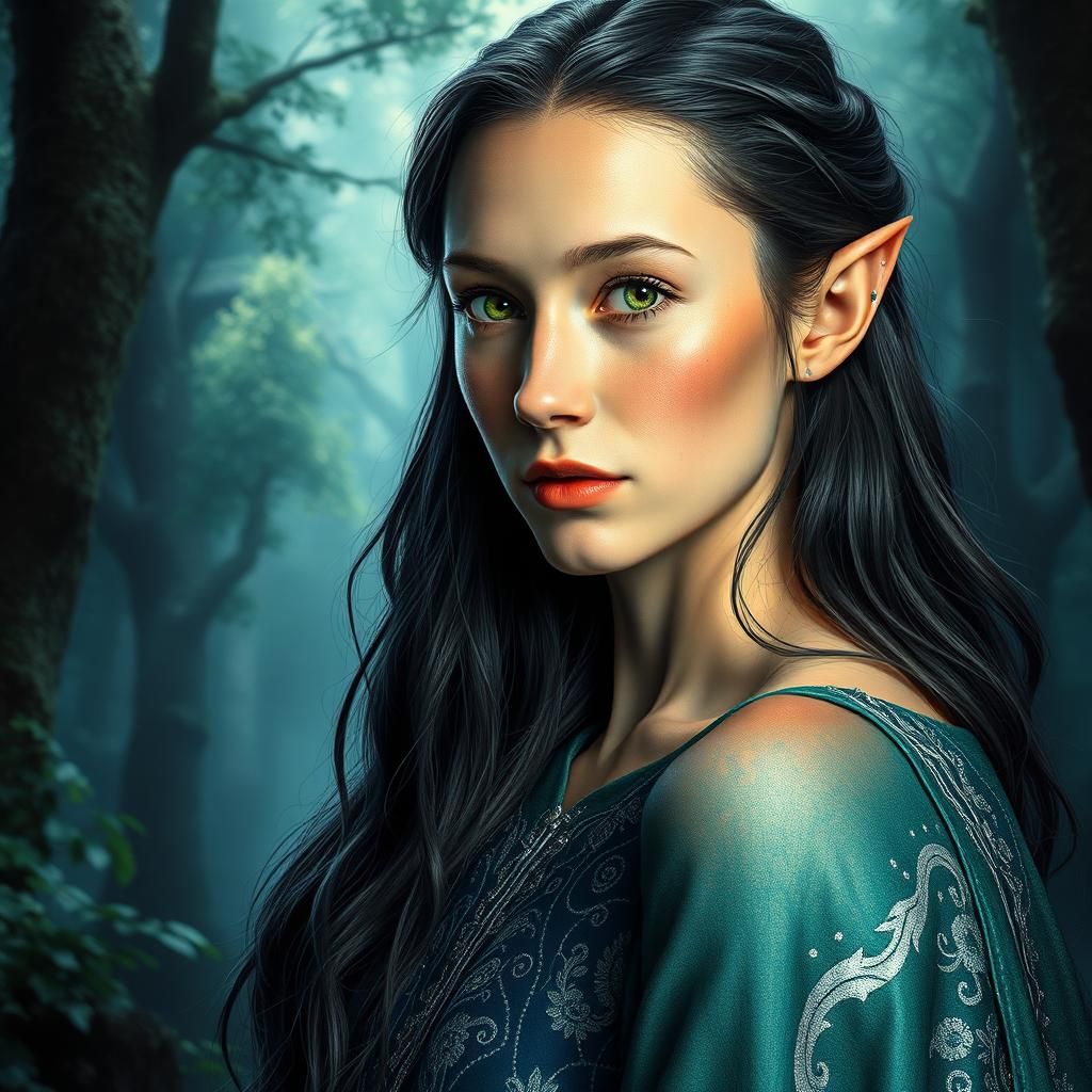 Saoirse Ronan as Elven Maiden in Digital Portrait
