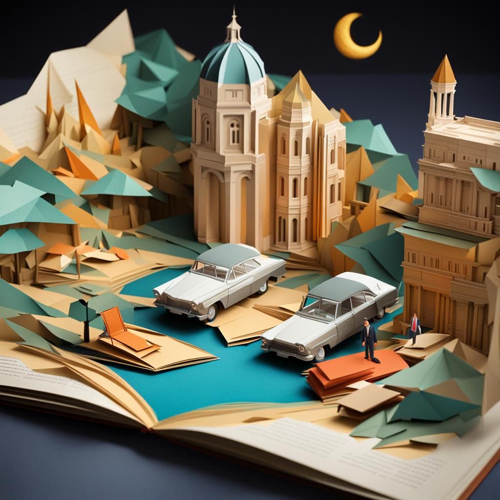Talented Mr. Ripley Pop-Up Book in Origami Style