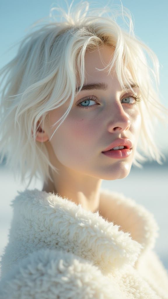 Ethereal Minimalist Portrait of Woman in Soft Light