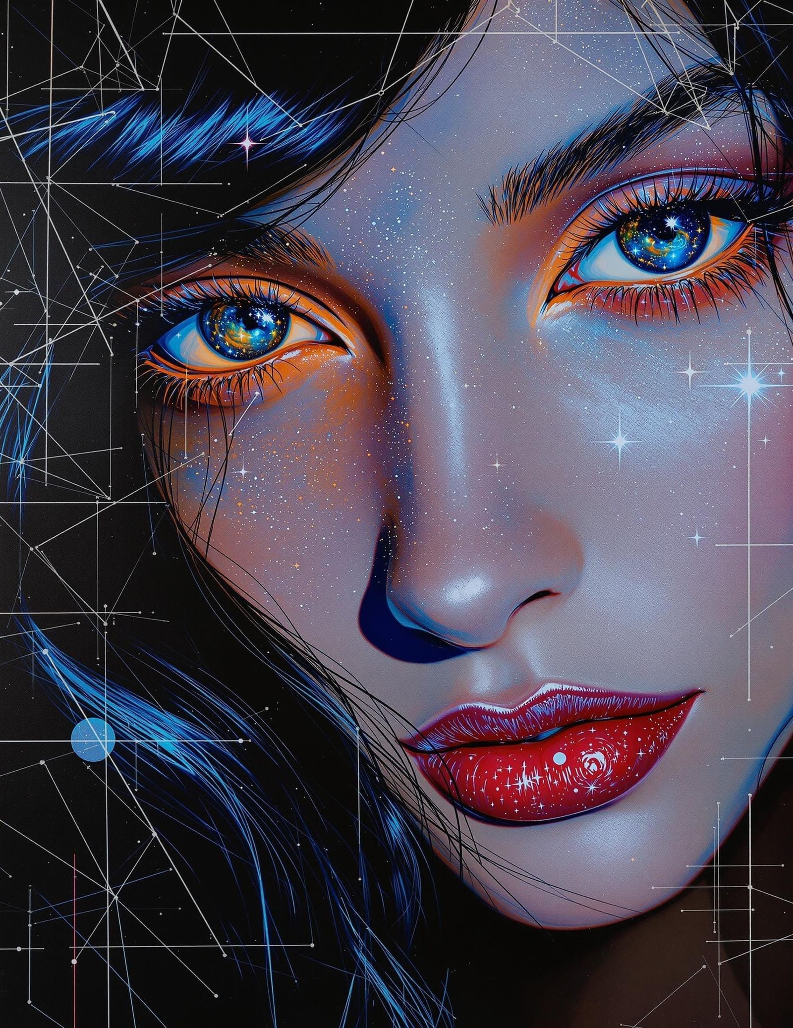 Hyperreal Portrait of an Eastern European Woman in Neon Goua...