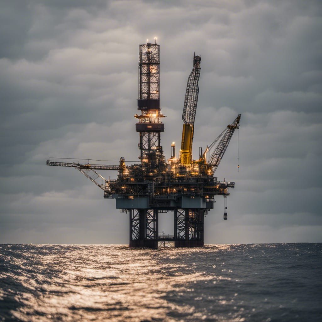 Offshore Oil Rig at Sunset: Professional Photography