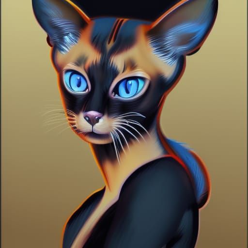 Dancing Siamese Cat in Hyperrealistic Splash Art