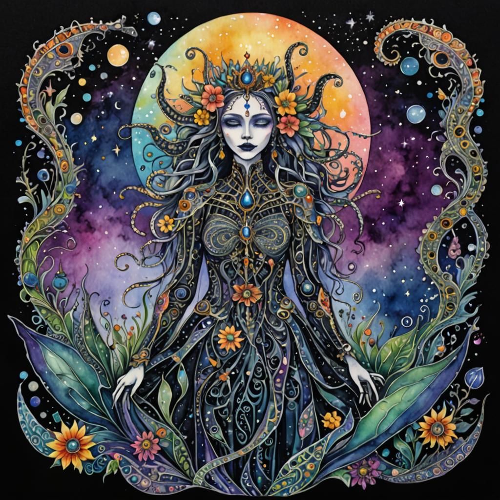 Queen of the Night: Bone and Crystal Flower