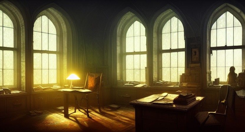 Hygge Witch's Study in Emerald and Orange Tones