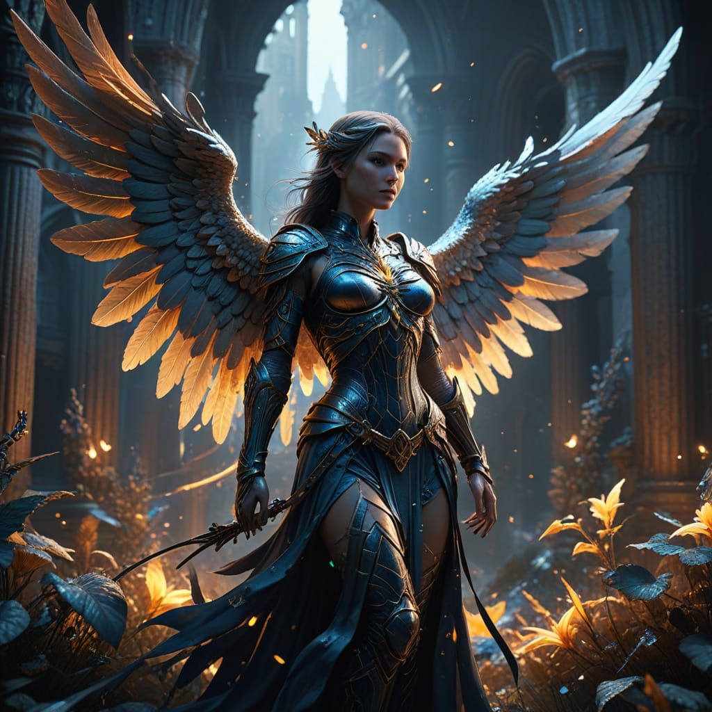 Fantastical Angel Concept Art in Deep Color