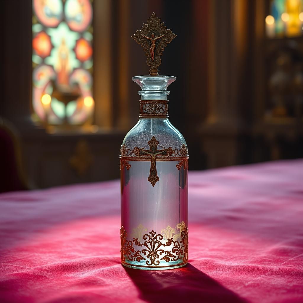 Ornate Holy Water Vial in Mystical Style