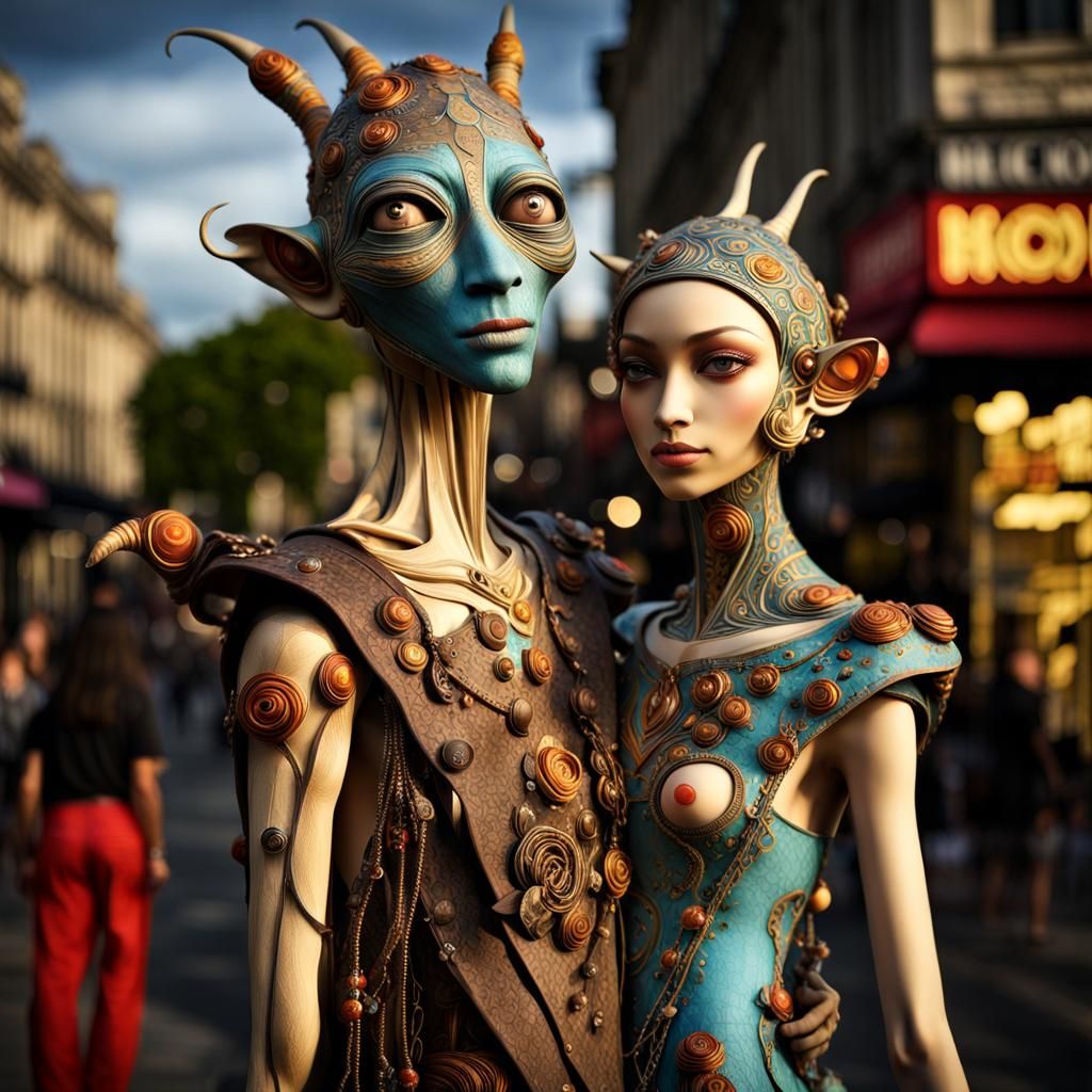 Photorealistic Aliens in Fashionable Attire