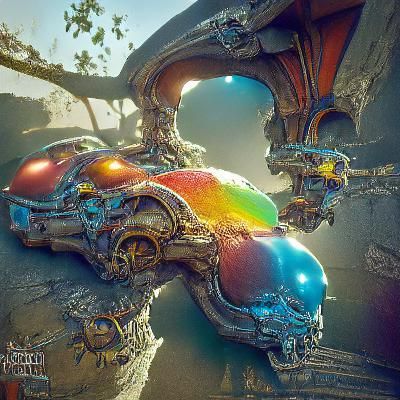 Colorful Surreal Dimension in Detailed 3D Rendering