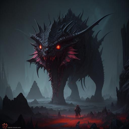 D&D Nothic Creature: Detailed Matte Painting