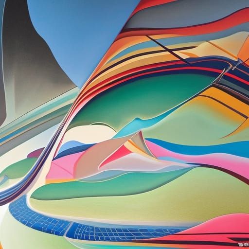 Abstract Uluru Rock Formation in Expressionist Style