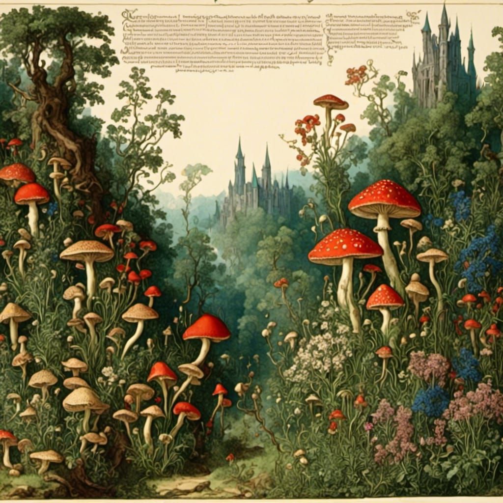 Medieval Manuscript Illumination of Magical Herbs