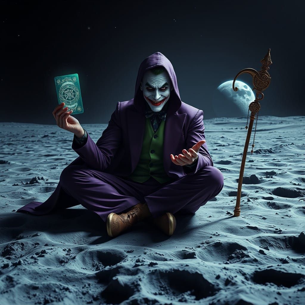 Joker Seeks Fortune on Lunar Surface in Mystic Dream
