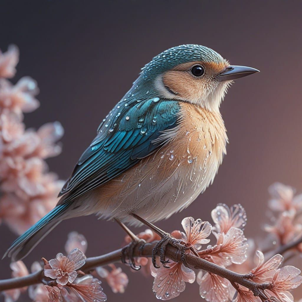 Whimsical, Iridescent Bird in Superrealistic Detail