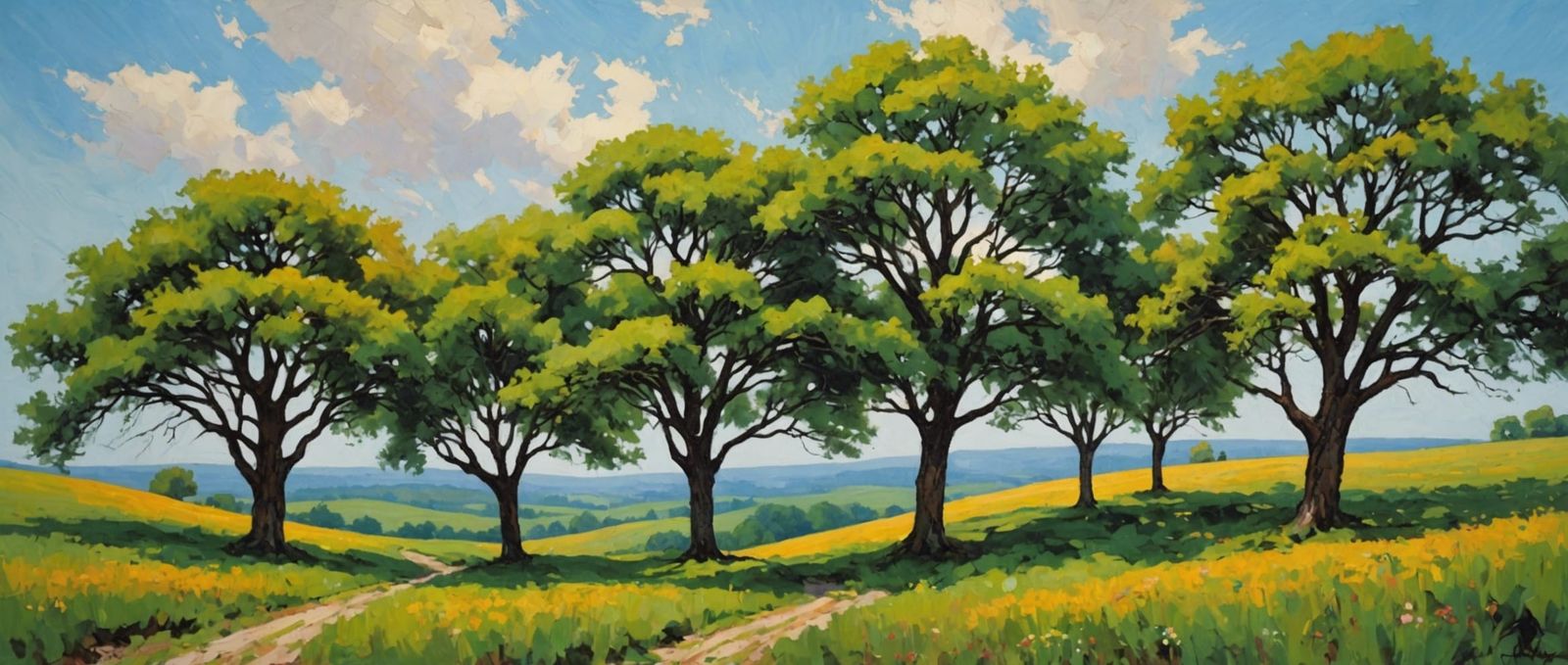 Bohemian Tree Line Landscape