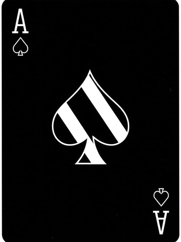 Ace of Spades Playing Card in Minimalist Style