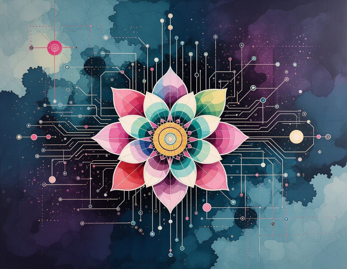 Futuristic Lotus Spacestation in Teslapunk Style