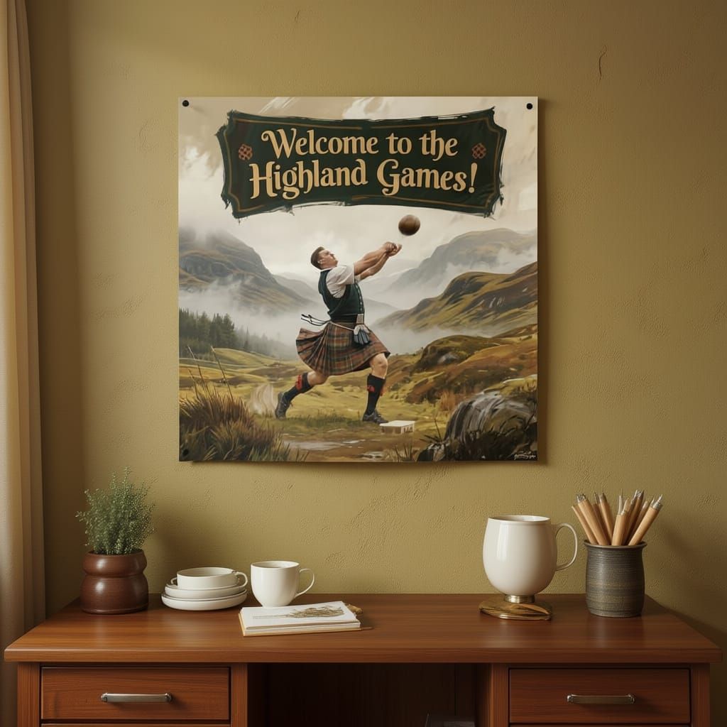 Highland Games Caber Toss Poster
