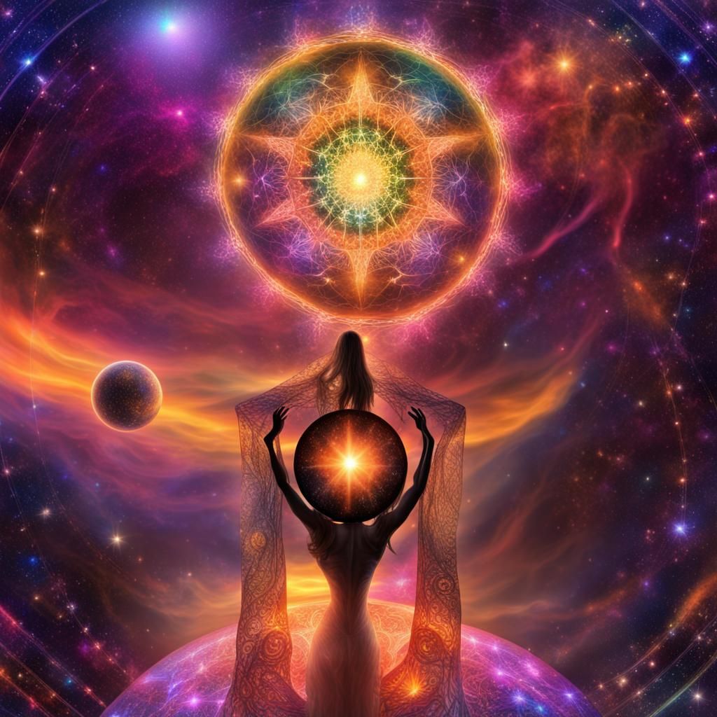 Magick Servitor for Healing in Cosmic Illustration