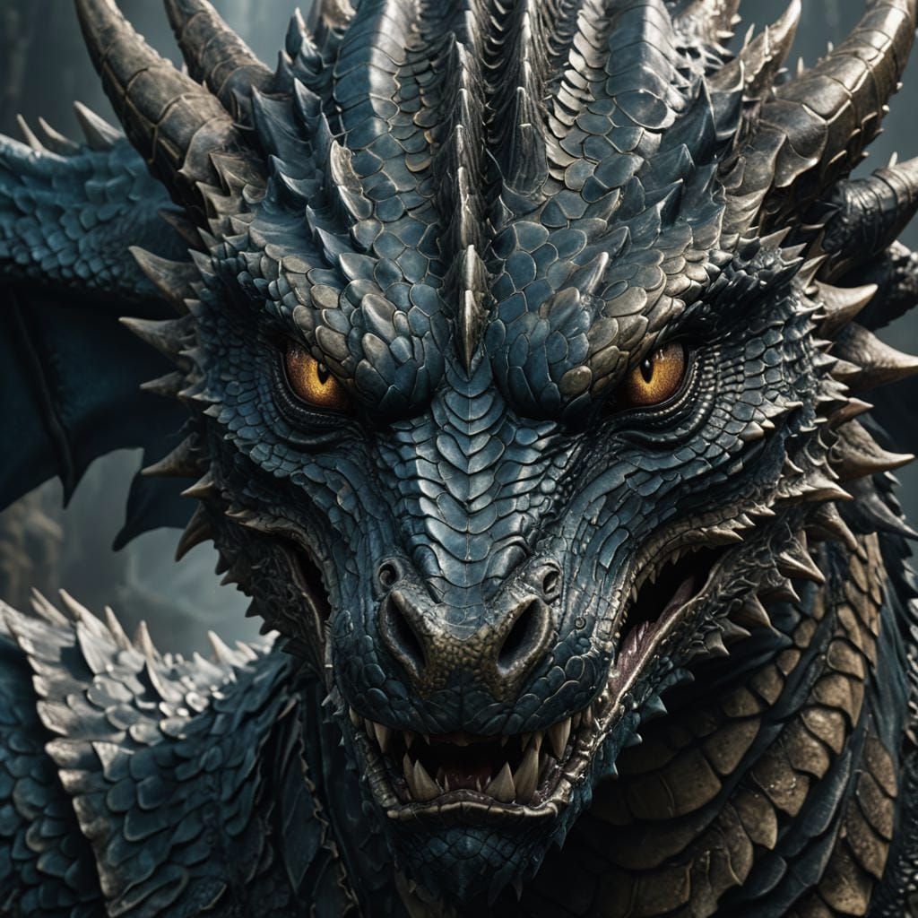 Detailed Dragon Portrait in Cinematic Style