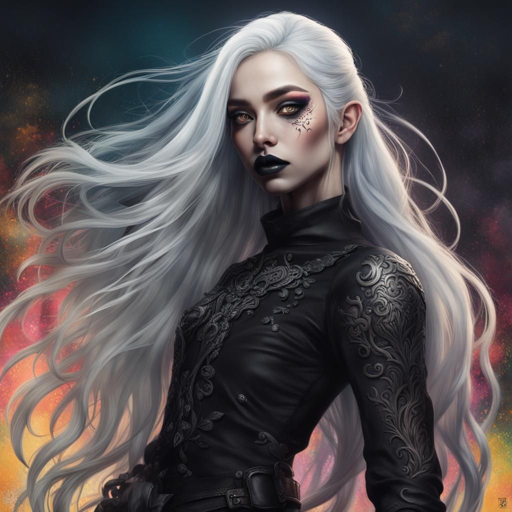 Hyperrealistic Elf Woman in Splash Art Style