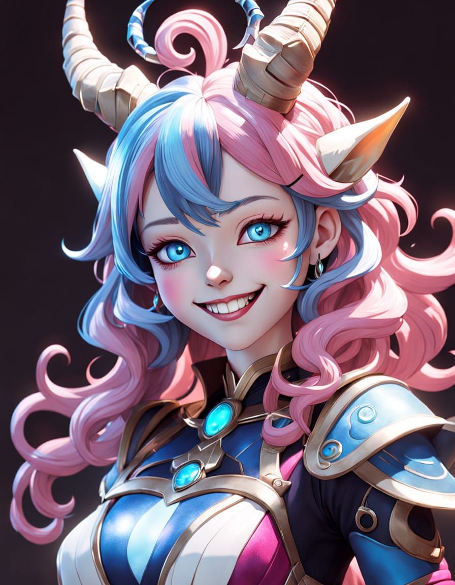 Enchanting Alien Woman in 3D Anime Style Portrait