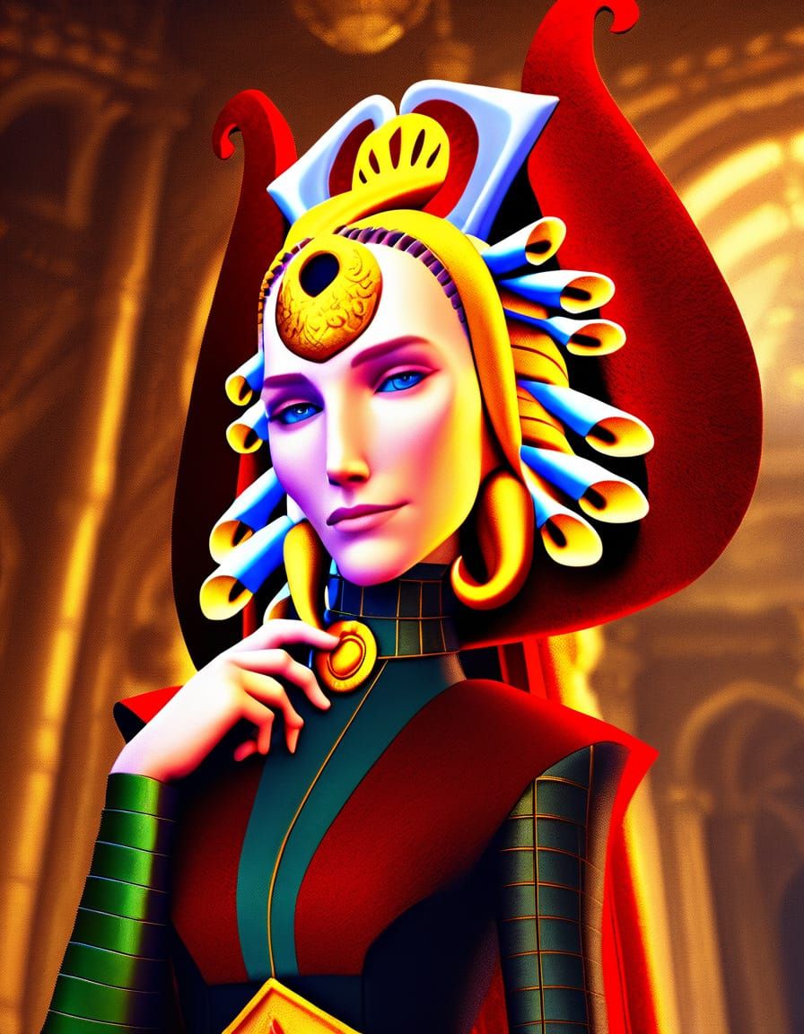 Duchess Satine Kryze in a Baroque Throne Room