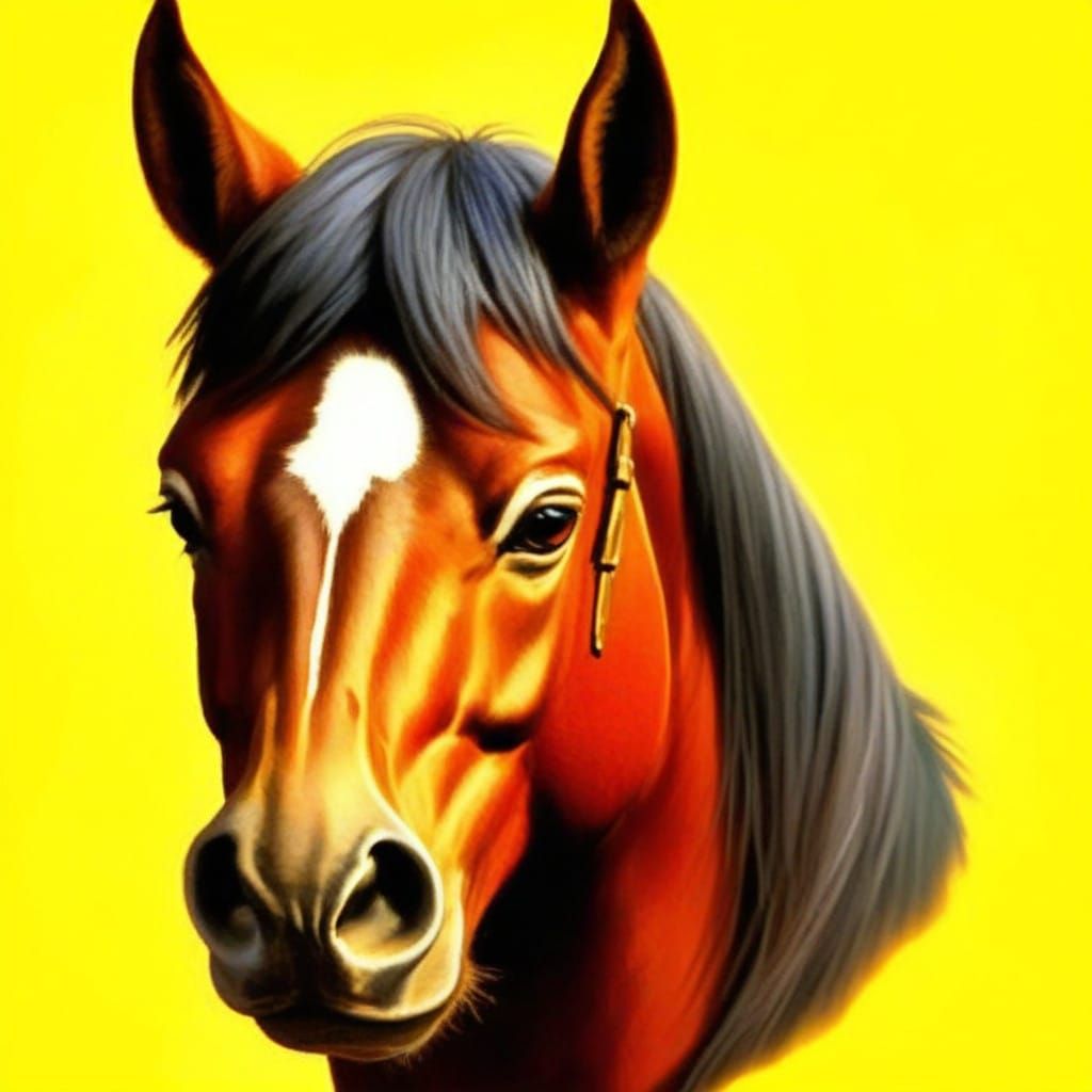Majestic Horse in Whimsical Equine Portrait