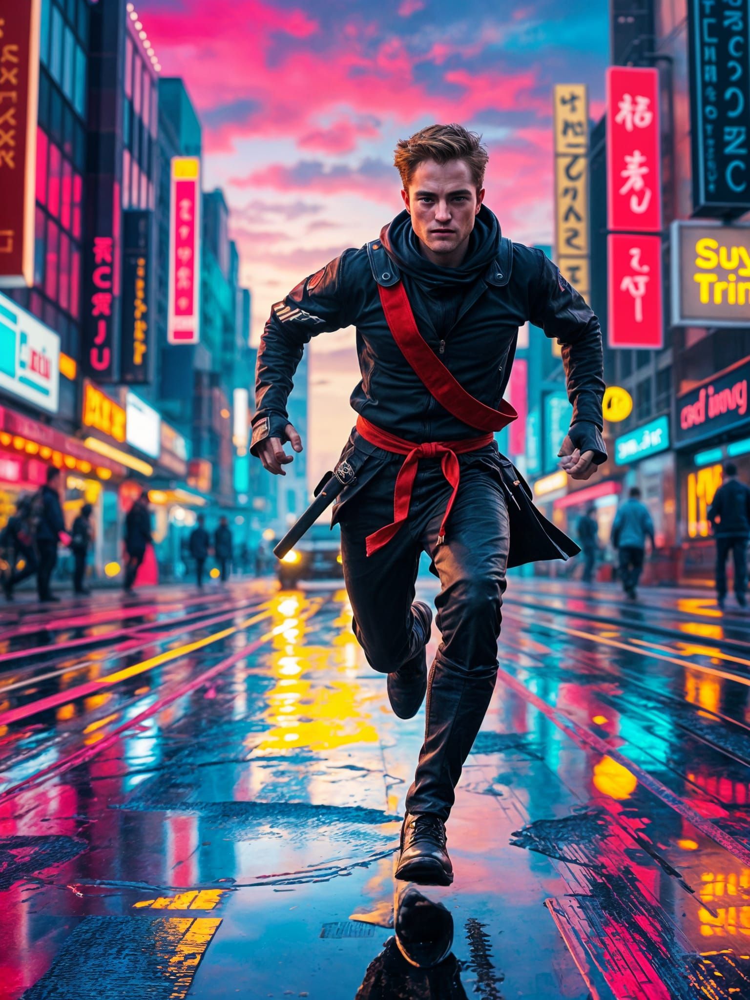 Robert Pattinson as Stealthy Ninja Warrior in Vibrant Colors