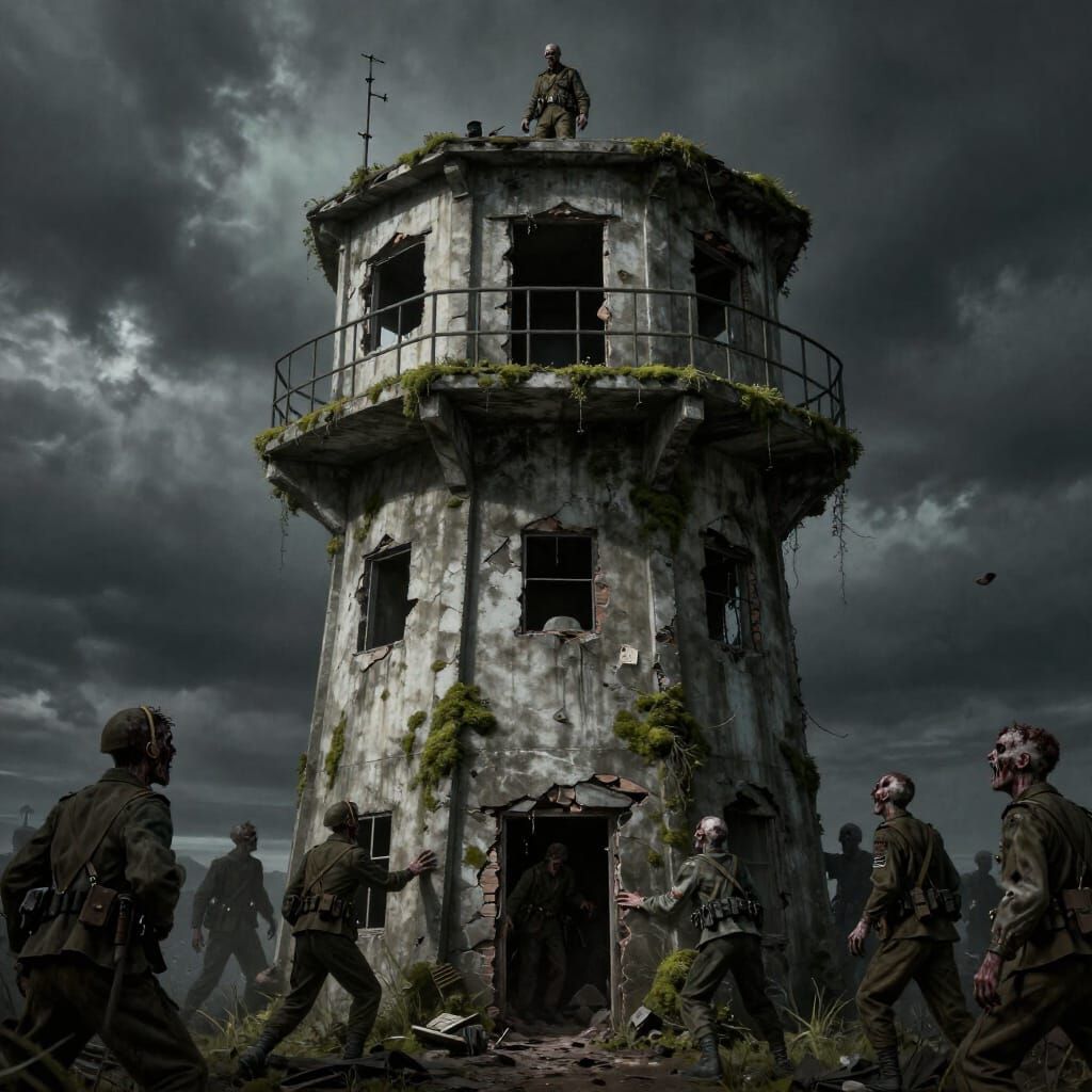 WW2 Watchtower Besieged by Zombies, Lone Warrior's Last Stan...