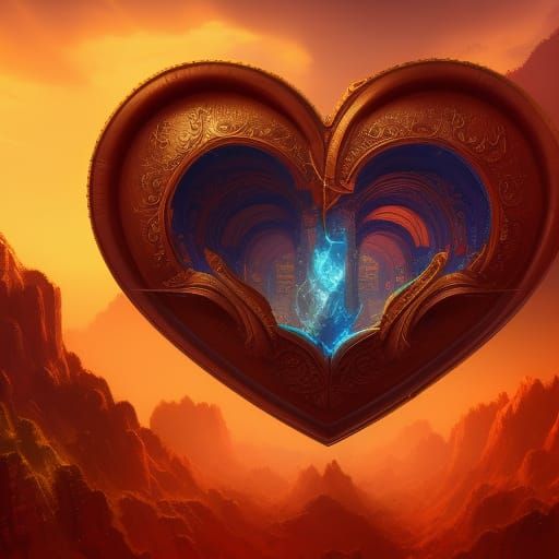 Detailed Valentine Heart Fantasy Concept Art
