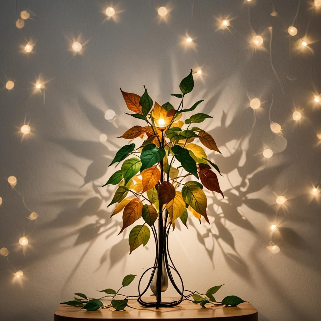 Elegant Leaf Table Lamp in Professional Photography Style