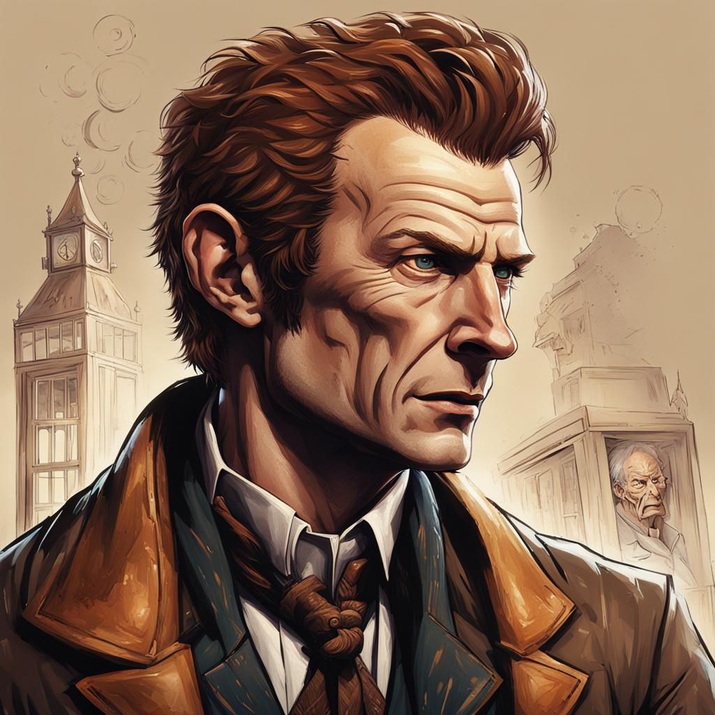 Hyperrealistic Portrait of a Spiked-Hair Man