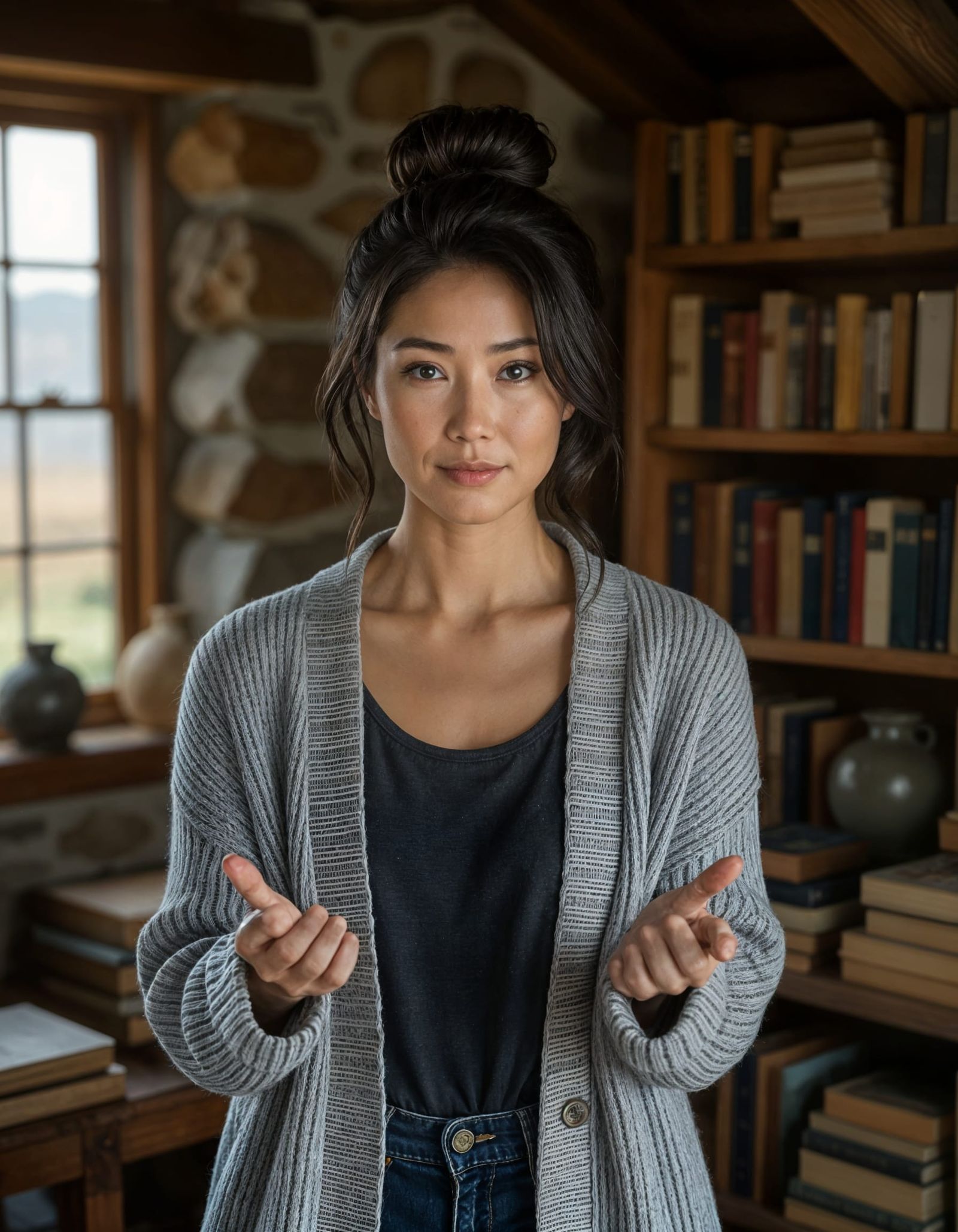 Japanese-American Woman in Coastal Cottage - Photorealistic ...