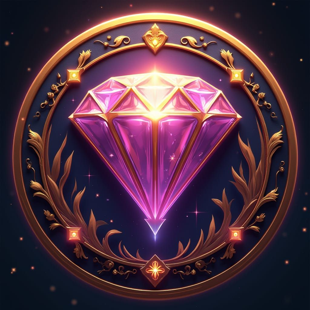 Luxurious Gamer Badge with Diamond Aura