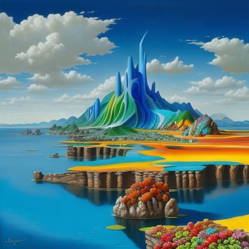 Surreal Landscape in Salvador Dali Style