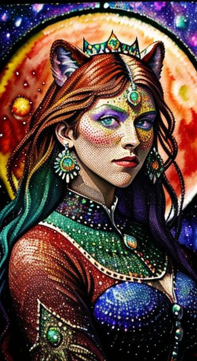 Werewolf Queen in Holographic Stained Glass