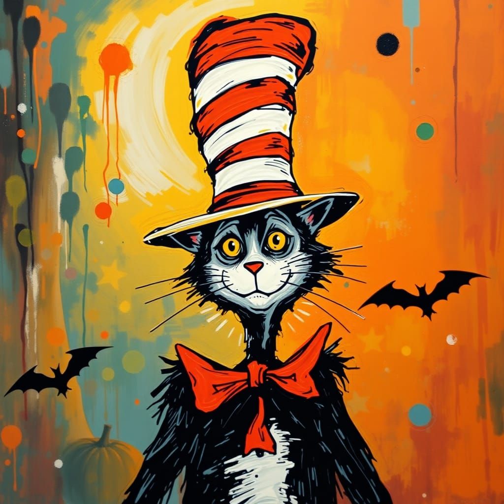 Cat in the Hat Halloween Party: Abstract Art