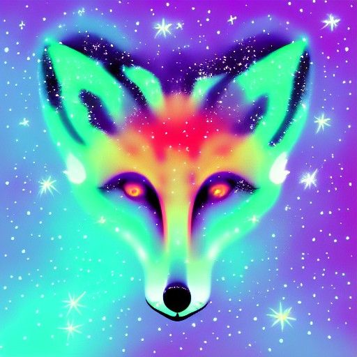 Cosmic Fox in Digital Art Style