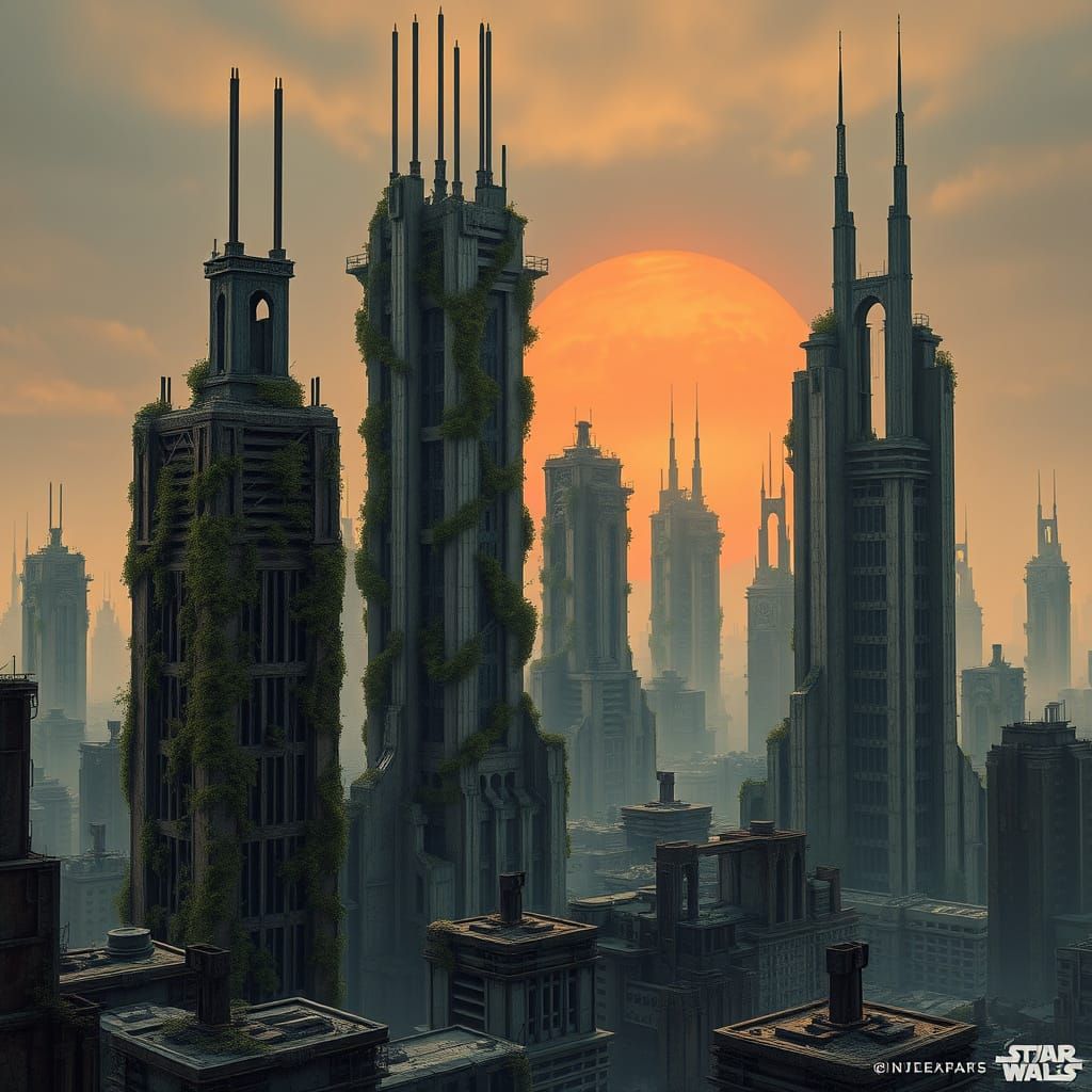 Abandoned Skyscrapers in a Post-Apocalyptic Metropolis